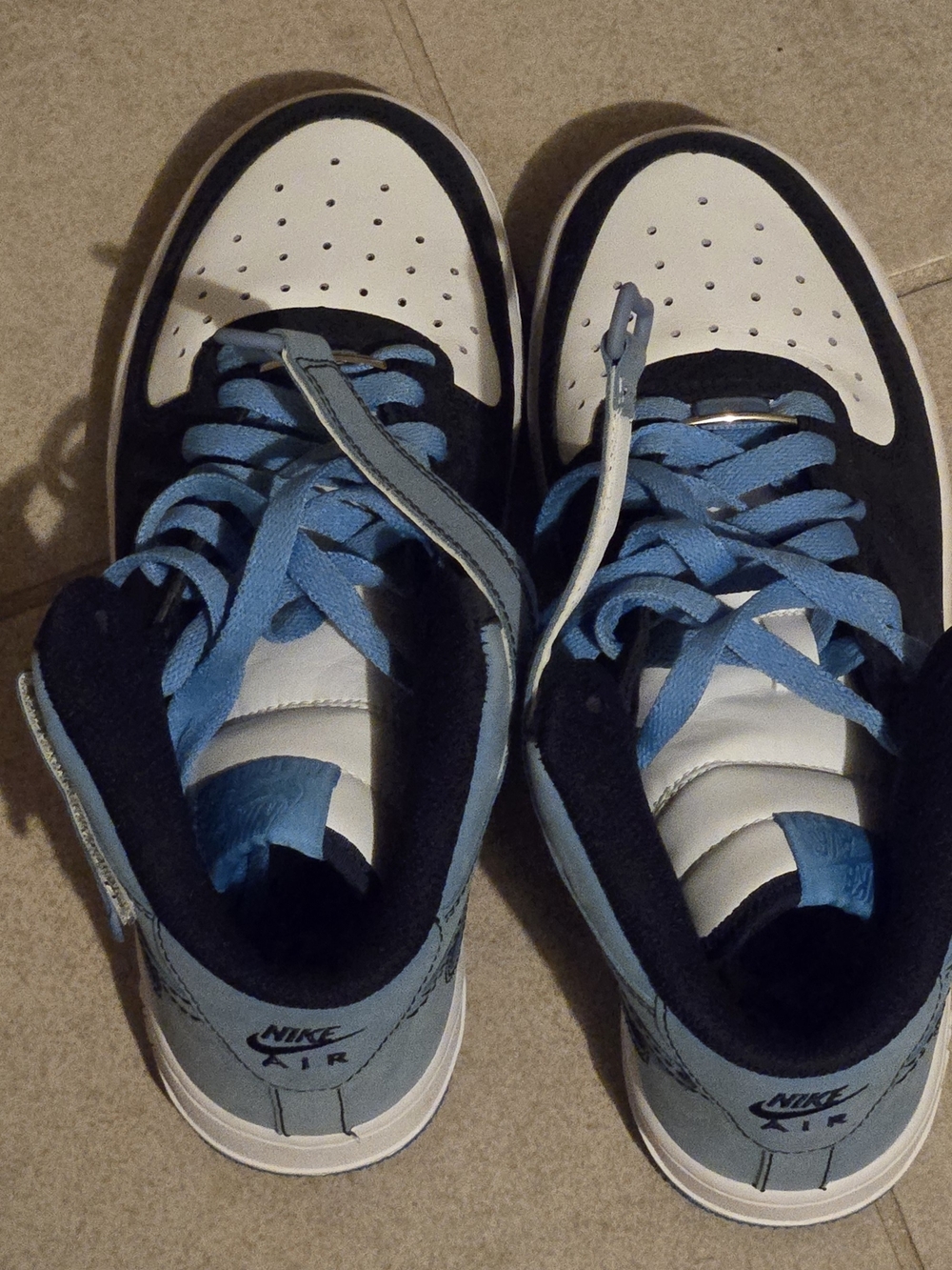 Nike Air Force 1 Mid '07 Obsidian/University Blue-White Youth Shoes - Picture 5 of 8